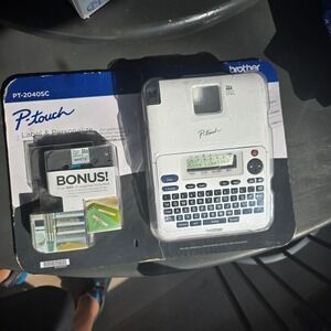 Brother P-Touch PT-2040SC Label Maker Bundle with AC Adapter and TZe Tapes White